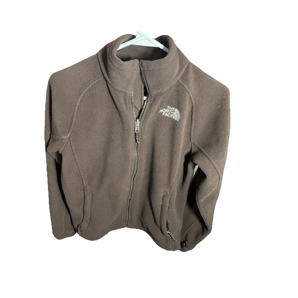 The North Face Jacket Women S Small Brown Fleece Full Zip Pocket Faux Fur